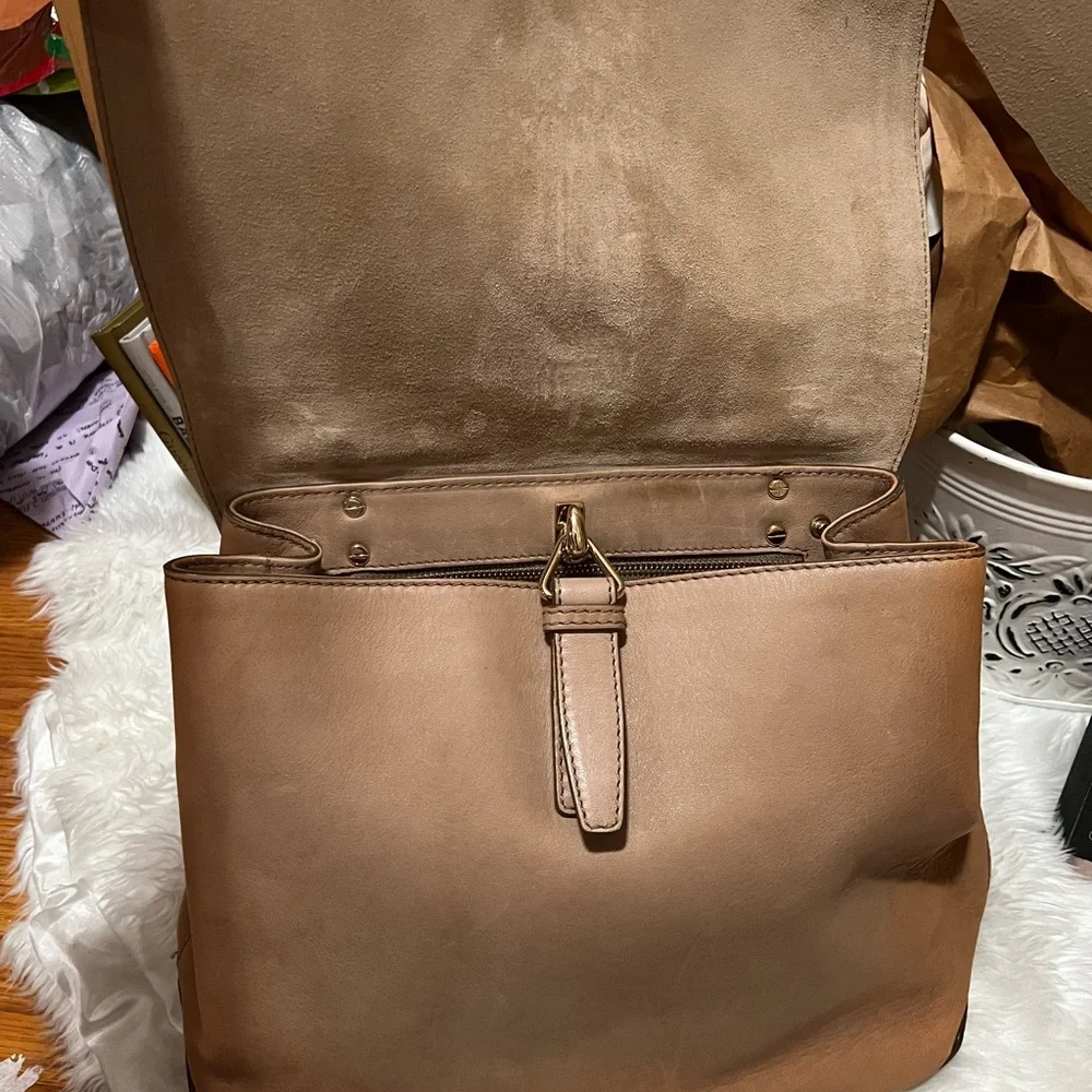 Givenchy Tan Leather Large New Line Flap Tote Shoulder Bag - Picture 11 of 12